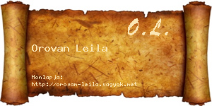 Orovan Leila névjegykártya